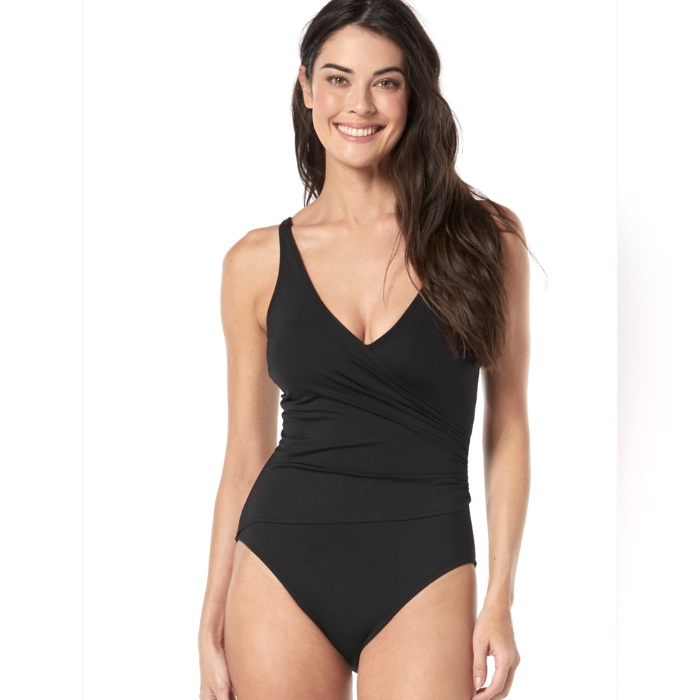 NWOT Beach House Swim Lola Wrap One Piece Swimsuits Beach Solids Sz 12